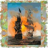 Картина раскраска по номерам - Пираты. Морской бой PaintBoy GX62 Paintboy GX6257