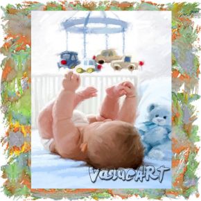 Картина раскраска по номерам Малыш в кроватке PaintBoy GX3115 Paintboy GX3115